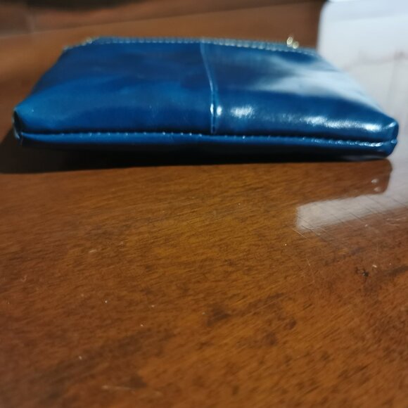 5" x 3 1/2" Teal Blue Leather Card / Coin Purse NWOT #220 - Picture 3 of 11